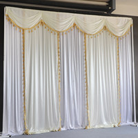 Rideaux d'église personnalisés décoration de fond de scène de mariage draperie avec cantonnière et butin pour la décoration