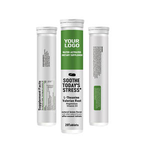 Comprimés effervescents OEM L-Théanine et Racine de Valériane pour adultes : Apaise le stress, améliore la qualité du sommeil, combat la fatigue - Product Image 1