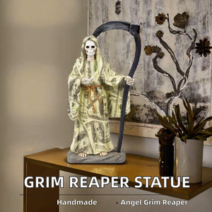Figura de la Parca, Estatua de Resina 3D, Ángel con Túnica Arcoíris, Santa Muerte, Decoración para Jardín y Hogar, Modelo de Santa Muerte para Halloween - Product Image 2
