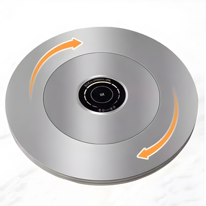 Commercial & Home <b>Folding</b> Stainless Steel 360. Rotating Round <b>Dining</b> <b>Table</b> Built-in Induction Cooktop BBQ Hot Pot <b>Tables</b> <b>Table</b> S - Product Image 1
