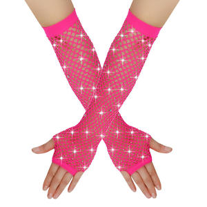 Guantes de Malla Elásticos de Moda, Coloridos y Sexys para Fiesta, Guantes de Rejilla de Neón con Soporte para Muñeca - Product Image 4
