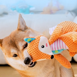 Großhandel niedlichen Tierstil quietschende interaktive Hund Kau spielzeug Saft Haustier Plüsch Hundes pielzeug Crinkle Papier keine Füllung Haustier Spielzeug für - Product Image 2