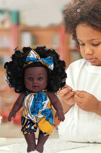 12inch Châu Phi đen bé Đồ chơi toàn bộ cơ thể vinyl cán mềm da đen mô phỏng bé búp bê cô gái Châu Phi - Product Image 3