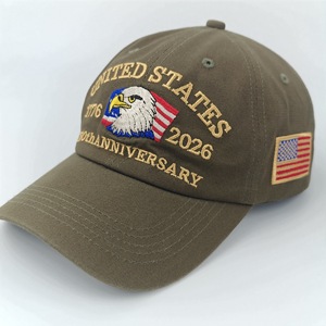 Gorras de Béisbol con el 250 Aniversario de EE. UU., Diseño Retro en Relieve, Lavadas, Ajustables, con el Águila Calva, 100% Poliéster Transpirable - Product Image 3