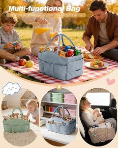 Sac de rangement pour couches personnalisé en gros avec compartiments, sac de rangement durable pour couches de bébé pour les voyages et les pique-niques - Product Image 4