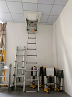 Échelle de grenier télescopique pliante électrique en aluminium certifiée CE, moderne, avec télécommande, pour hôtel, charge maximale 150 kg