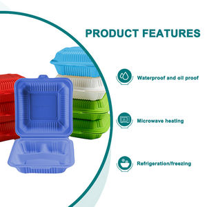 Contenedor Biodegradable de Almidón de Maíz para Comida para Llevar, Contenedor Tipo Concha para Preparación de Comidas, Contenedor de Almacenamiento de Alimentos, Contenedores Aptos para Microondas - Product Image 3