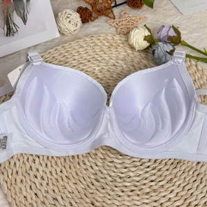 Ensemble soutien-gorge et culotte pour femme, uni, avec nœud décoratif, bordure en dentelle, fermeture dorsale, soutien-gorge push-up, lingerie sexy avec string - Product Image 4