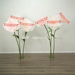 Flor gigante artificial de seda con tacto real para decoración de escenarios de boda - Product Image 2