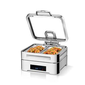 طقم بوفيه أطباق ذهبية اللون حسب الطلب ، موقد تسخين إلكتروني للطعام من الفولاذ المقاوم للصدأ - Product Image 1