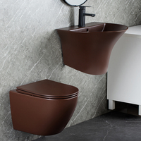 Conception personnalisée Placard à eau sans monture Lavabo à main au-dessus du comptoir Ensemble d'évier à cuvette murale