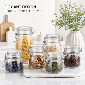 Vente flash - Pots en verre à couvercle à clip pour bonbons et miel, différentes tailles - Product Image 3