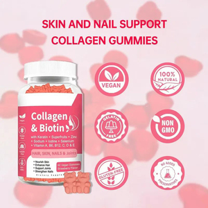 OEM Brightening Skin Whitening Biotin L-Glutathione Gummies Anti-Aging Collagen Gummies - Product Image 2