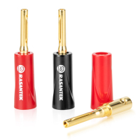 RASANTEK 8PCS Plaqué Or Pogo Pin Audio Fiches Banane Fabrication Hifi Audio Vidéo Connecteur Banane pour Câble Haut-Parleur