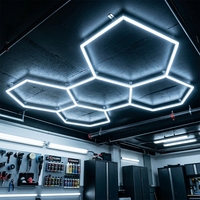 Barre lumineuse à motif nid d'abeille, éclairage Hexagrid pour station de lavage de voitures, lampe de garage, design de plafond, lumières LED hexagonales