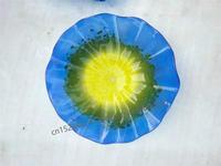 Décoration murale contemporaine sur mesure Art déco bleu et jaune soufflé à la main en verre de Murano pour la décoration de la maison