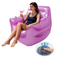 Canapé gonflable avec pompe intégrée, multifonctionnel, durable, pour l'extérieur, chaise gonflable individuelle auto-gonflante, canapé gonflable en PVC écologique
