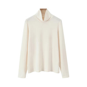 Camiseta Interior de Cuello Alto para Mujer, Color Beige, Manga Larga, Cómoda, para Otoño e Invierno, Marca Runqi - Product Image 1