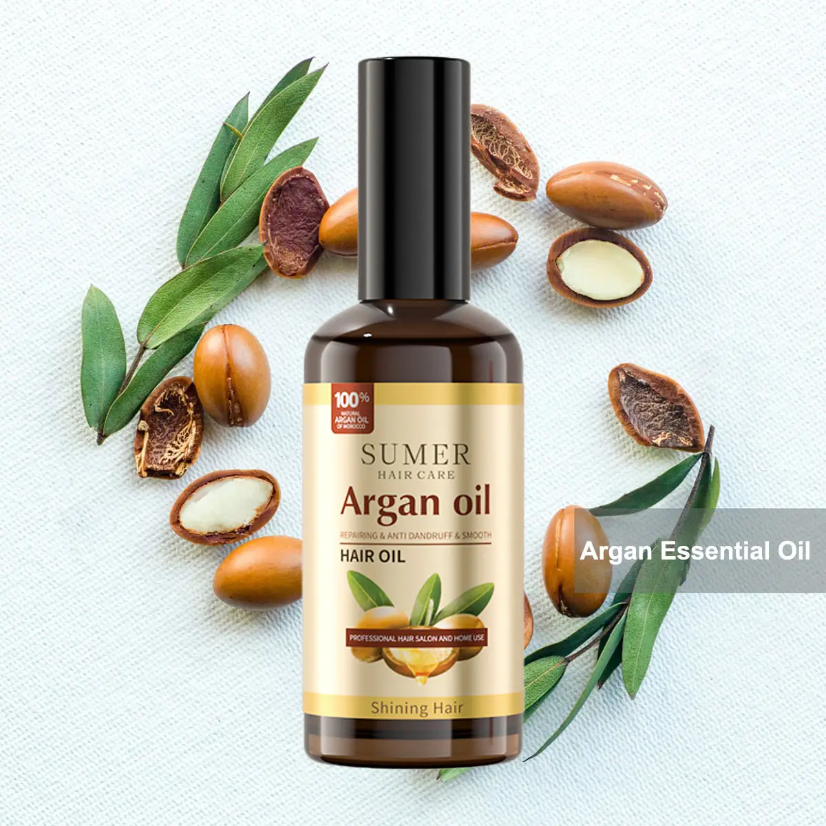 Vente en gros d'huile essentielle de soin capillaire de marque privée huile végétale d'argan bio huile essentielle de soin capillaire hydratant et nourrissant