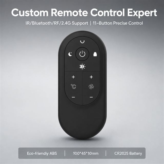 Custom Remote Control Manufacturer RCT3011 IR BLE RF 2.4G 11-Button Controller for RV Heater Fireplace Air Purifier
