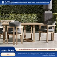 Table d'extérieur nordique pour cour et jardin, en teck massif, anti-corrosion, imperméable et résistant aux UV, fabriquée en Chine