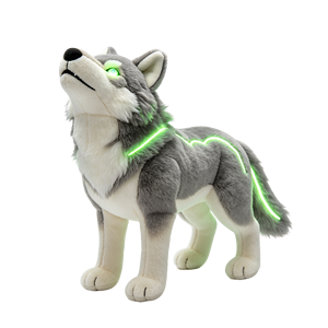 Peluche Lupo Luminoso al Buio, Senza Batterie, Personalizzabile OEM, Morbido Pupazzo per Bambini - Product Image 3