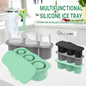 도매 사용자 정의 30-40oz 청소하기 쉽고 식품 등급 실리콘 물 컵 얼음 격자 몰드 손잡이