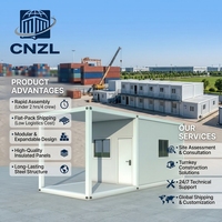 Maison mobile compacte à vendre, structure en acier, installation rapide, garantie 1 an, taille et couleur personnalisables, chambre, entrepôt, villa