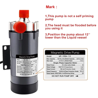 Pompe magnétique NPT 1/2 pouce MP-15R, pompe à eau en acier inoxydable pour brassage maison avec raccord de tuyau 1/2 pouce, adaptateur coupleur en acier inoxydable 304