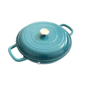 热卖30厘米圆形汤锅铸造lron CookwareSet锅套装不粘汤锅套装现货配卡斯蒂隆盖来样定做颜色