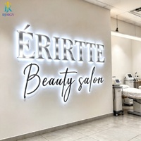 Enseignes lumineuses 3D fiables en acier inoxydable brossé argenté avec rétroéclairage LED pour hôpitaux, entreprises et commerces, étanches IP65