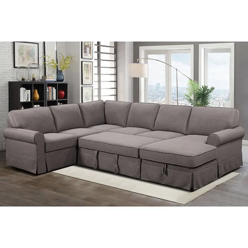 आधुनिक डिजाइन फर्नीचर कोने सोफे बिस्तर सेट भंडारण उच्च गुणवत्ता मजबूत स्थायित्व के साथ कमरे में रहने वाले सोफे