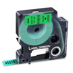 Etiquetas Compatibles con <span class=keywords><strong>Dymo</strong></span> D1 Orison 45019, Negras sobre Verde, 12 mm, Cinta Adhesiva para Impresora <span class=keywords><strong>LabelManager</strong></span> <span class=keywords><strong>160</strong></span> LM160 - Product Image 1