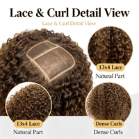 Perruque Lace Front 13x4 en Cheveux Humains Bouclés Profonds, Cheveux Vierges Pré-Pluckés, Ligne de Cheveux Naturelle, Perruques en Dentelle pour Femmes, Vente en Gros