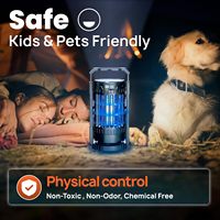 Lampe anti-moustiques sans fil 4-en-1 intégrée avec mode lumière, rechargeable sur batterie, avec lumière LED pour porche