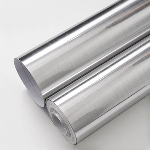 Pegatina de pared cepillada plateada, estufa de cocina, refrigerador, elevador, puerta, renovación, <span class=keywords><strong>papel</strong></span> <span class=keywords><strong>tapiz</strong></span> - Product Image 1