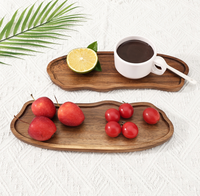 Assiette irrégulière en bois d'acacia pigmenté, style nuage moderne, plateau solide pour petit-déjeuner occidental, idéal pour la maison, le thé, les collations, le pain et les gâteaux
