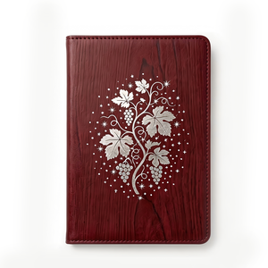 Carnet à couverture rigide YaLong A5 en cuir gaufré motif grain de bois bicolore, avec feuille d'argent pastorale, cadeau d'entreprise personnalisé - Product Image 3