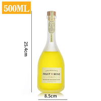 Op maat gemaakte glazen fruitwijnfles van 100ml en 500ml met kurkverzegeling, OEM-logo, lege fles voor pruimenwijnbereiding