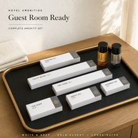 Kit d'Accueil Hôtelier Minimaliste Moderne : Kit Dentaire, Peigne, Bonnet de Douche, Kit de Toilette, Savon – Personnalisation OEM, Logo Personnalisé, Jetable