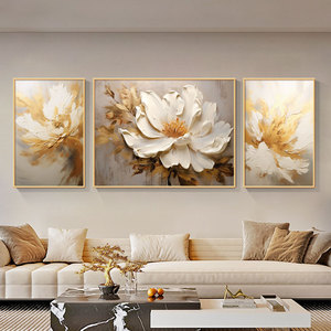 Tableau mural abstrait <span class=keywords><strong>moderne</strong></span> nordique avec <span class=keywords><strong>fleurs</strong></span> blanches, <span class=keywords><strong>peinture</strong></span> sur toile en porcelaine cristalline pour salon, affiches et impressions - Product Image 3