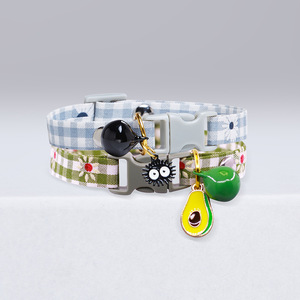 Penjualan laris kerah gesper kecil poliester cantik kerah kalung kucing peliharaan dengan liontin kerah kucing kotak-kotak mewah - Product Image 2