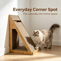 Griffoir mural triangulaire à angle droit pour chat, planche à gratter inclinée, griffoir peu encombrant pour chat, mobilier d'intérieur
