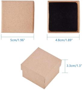 Caja de aretes de anillo Kraft pequeña, de joyería de Cajas de Regalo Día cuadrado para el cartón de San Valentín, aniversarios, bodas, cumpleaños - Product Image 4