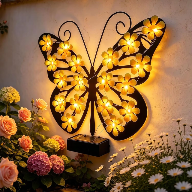 Portable IP65 Waterproof Solar LED Butterfly Wall Light Small Size for Garden Ambient Lighting