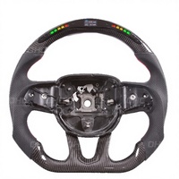Volant personnalisé en cuir perforé en fibre de carbone avec LED intelligentes pour Dodge Charger Challenger SRT 2014-2019, couleur personnalisée