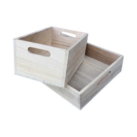 Kotak Kosmetik Kayu Paulownia Bentuk Persegi Panjang Rustic