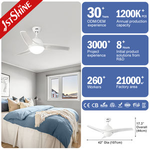 1stshine Ventilador de techo <span class=keywords><strong>Precio</strong></span> Ahorro de energía 3 aspas ABS Blanco Remoto 42 pulgadas Ventilador de techo pequeño Luz - Product Image 3