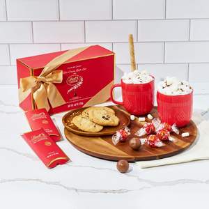 Coffret cadeau de <span class=keywords><strong>chocolat</strong></span> chaud gourmet <span class=keywords><strong>Lindt</strong></span> comprenant 2 mélanges, 2 tasses, guimauves et truffes au <span class=keywords><strong>chocolat</strong></span> - Fabriqué en Chine - Product Image 3
