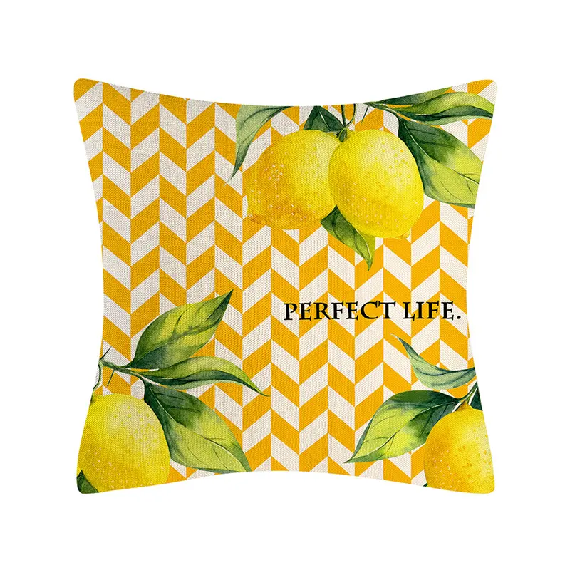 Funda de almohada con diseño de limón para exteriores, cubierta decorativa de 18x18 pulgadas con cremallera oculta, para decoración del hogar